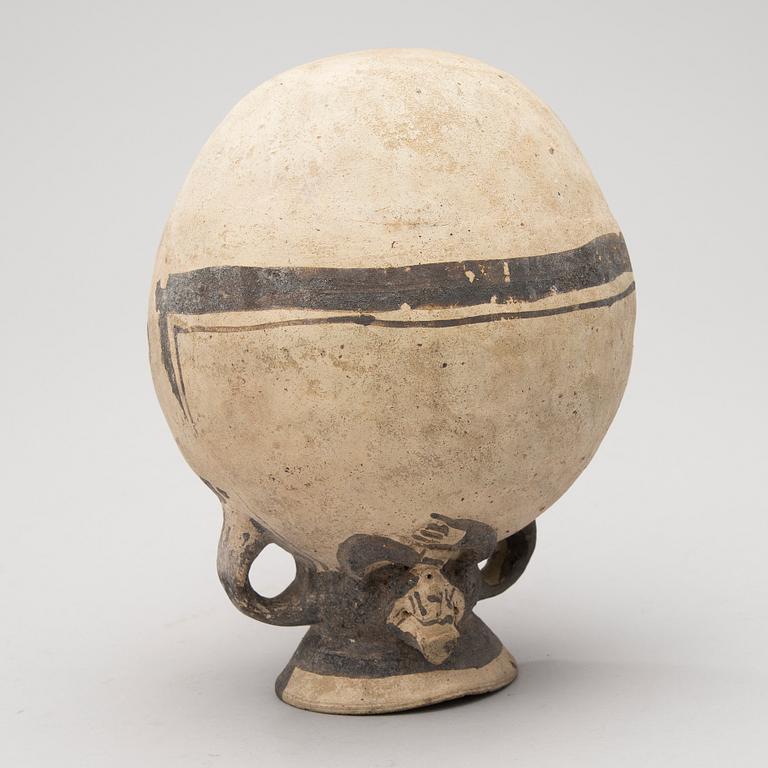 An earthenware 1200-1450 AD Central Peru pot. Chancay culture.