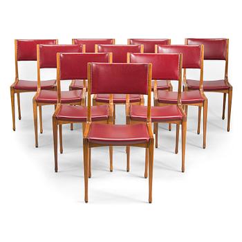 Carlo de Carli, Ten mid-20th century '693' dining chairs for Cassina, Italy.