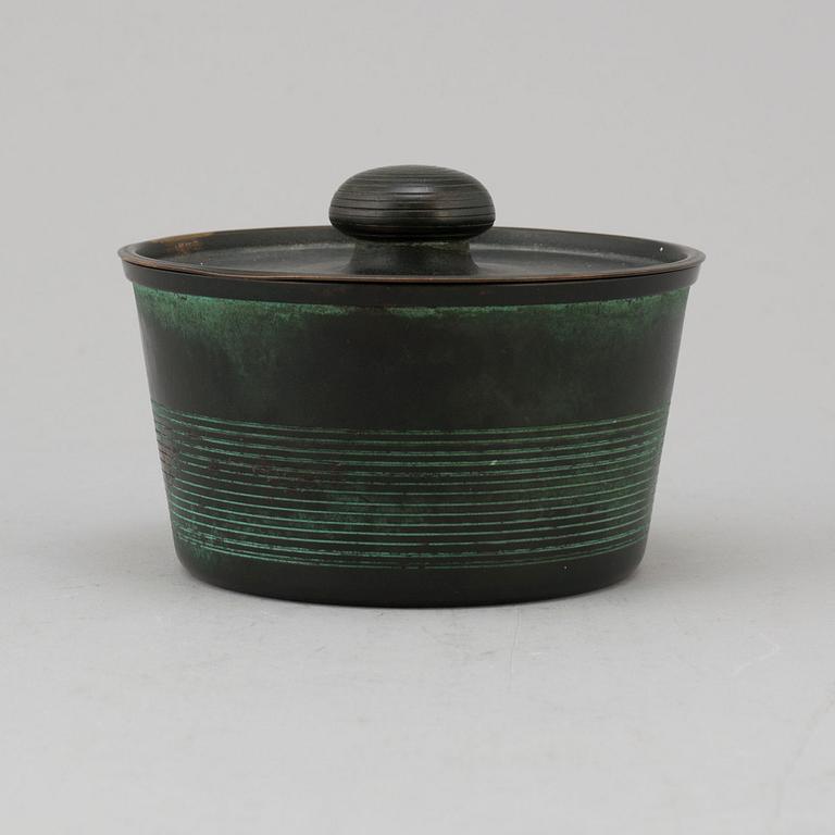 NILS FOUGSTEDT, a patinated bronze box, FAK Kronsilver Fabrik AB, Stockholm 1930's.