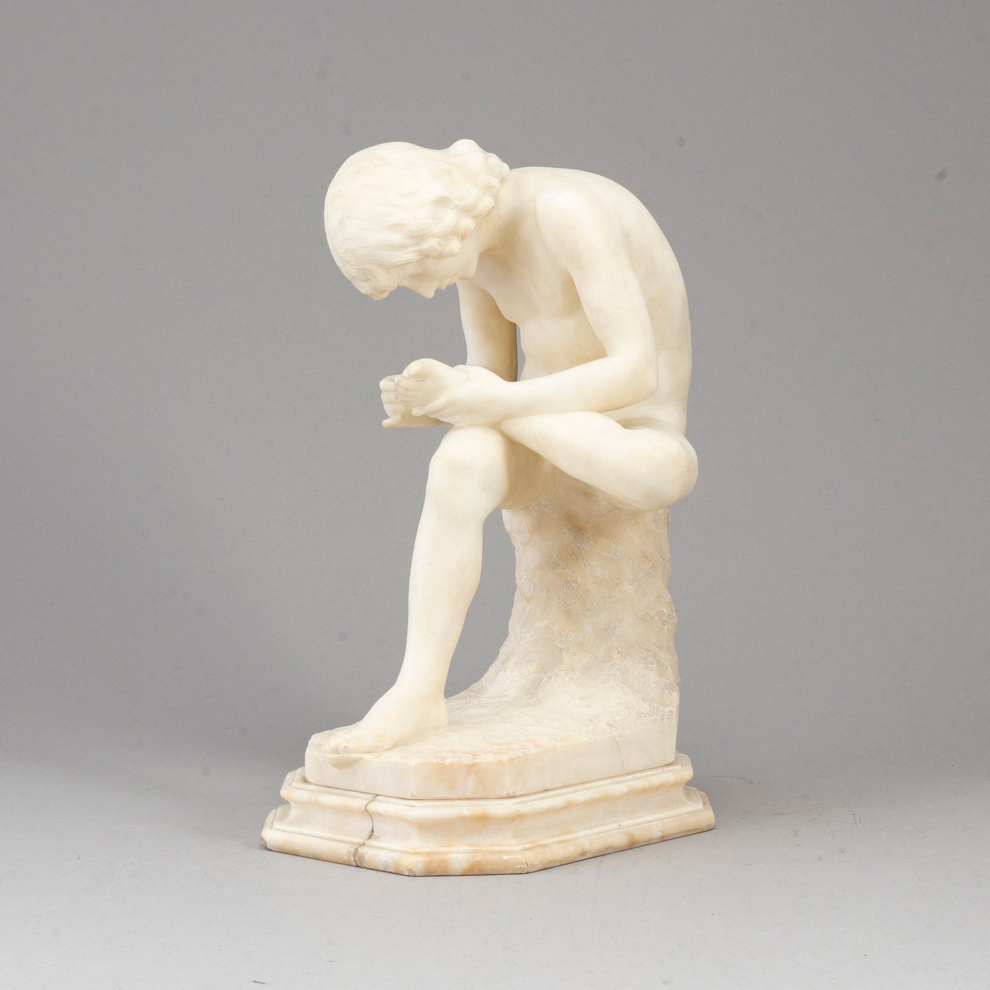SKULPTUR, alabaster, omkring 1900.