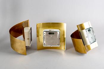 A set fo six Peter Celsing brass "Band" wall lamps Falkenberg 1960/70s.