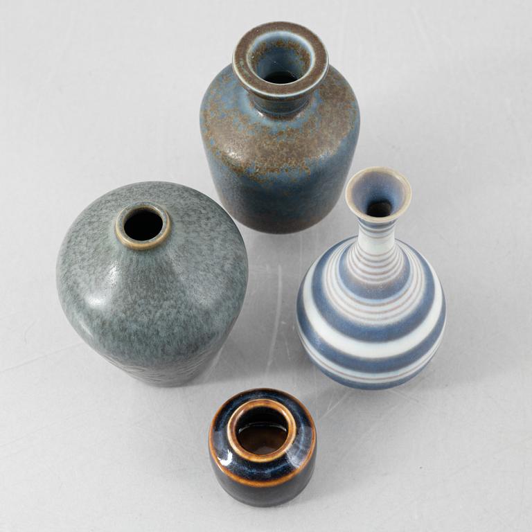 Gunnar Nylund, five stoneware vases and Carl-Harry Stålhane, five stoneware vases, Rörstrand.