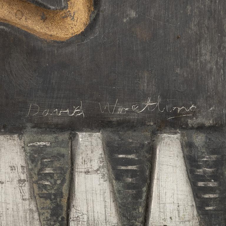 David Wretling, a pair of 1920's/30's Swedish Grace pewter wall sconces, signed.