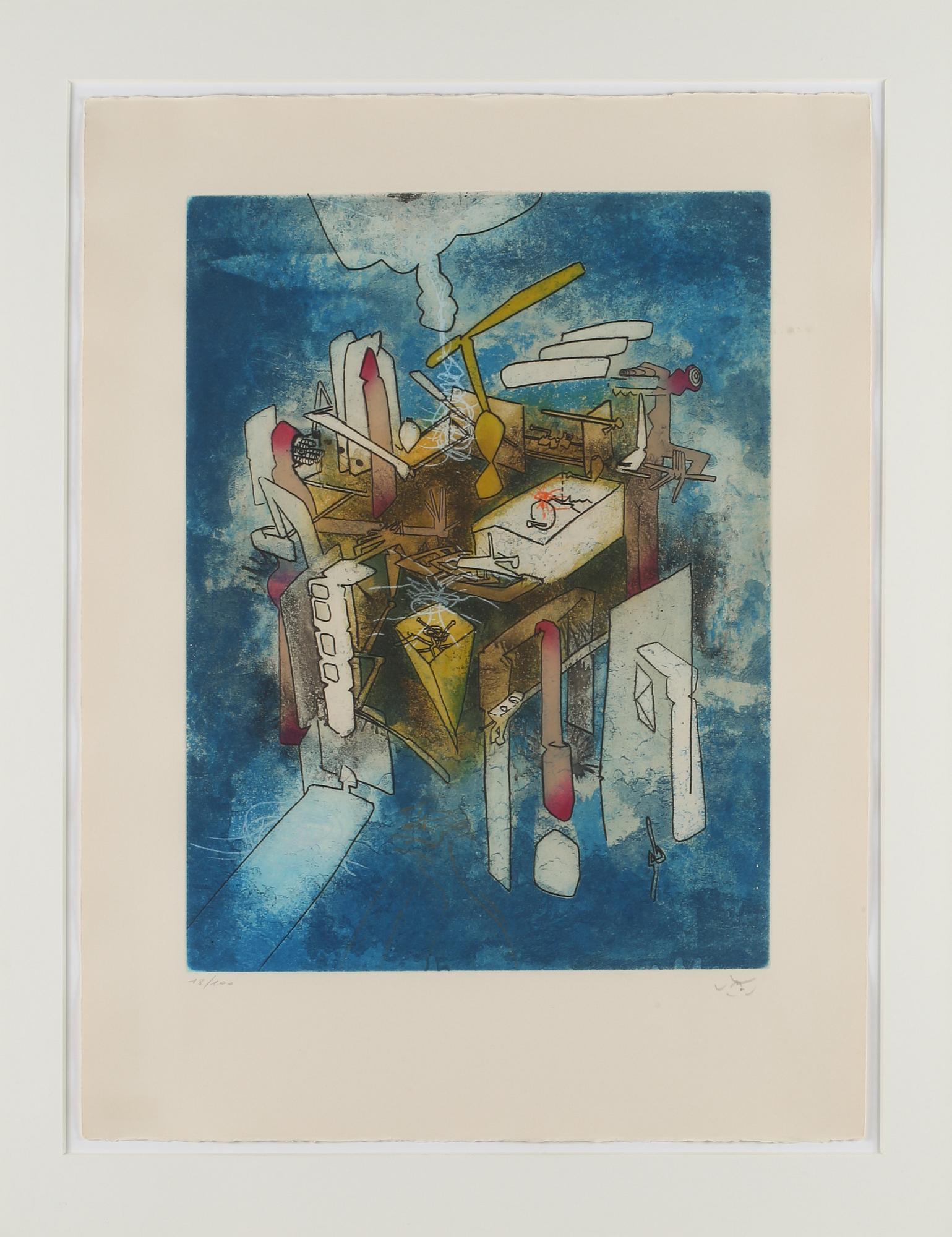 ROBERTO MATTA, färgetsning, signerad och numrerad 18/100.