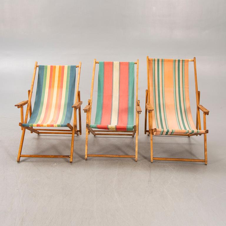 Sun loungers 3 pcs, mid 1900s.