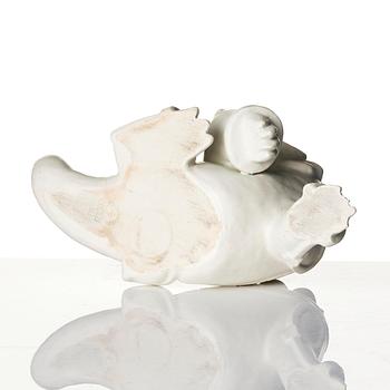 Wilhelm Kåge, a set of two stoneware sculptures of dragon puppies, Gustavsberg, 1940s.