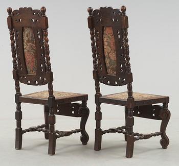 STOLAR, 2 st, barockstil, omkring sekelskiftet 1900.