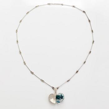 Björn Weckström, "Space apple", a stelring silver and acrylic necklace. Lapponia 1996.