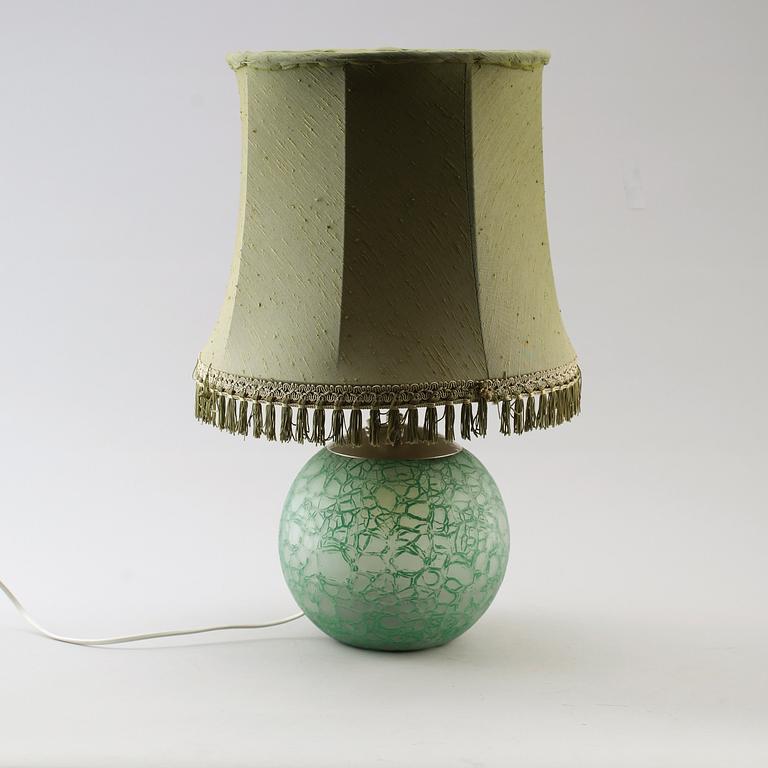 BORDSLAMPA, glas, 1900-talets mitt.