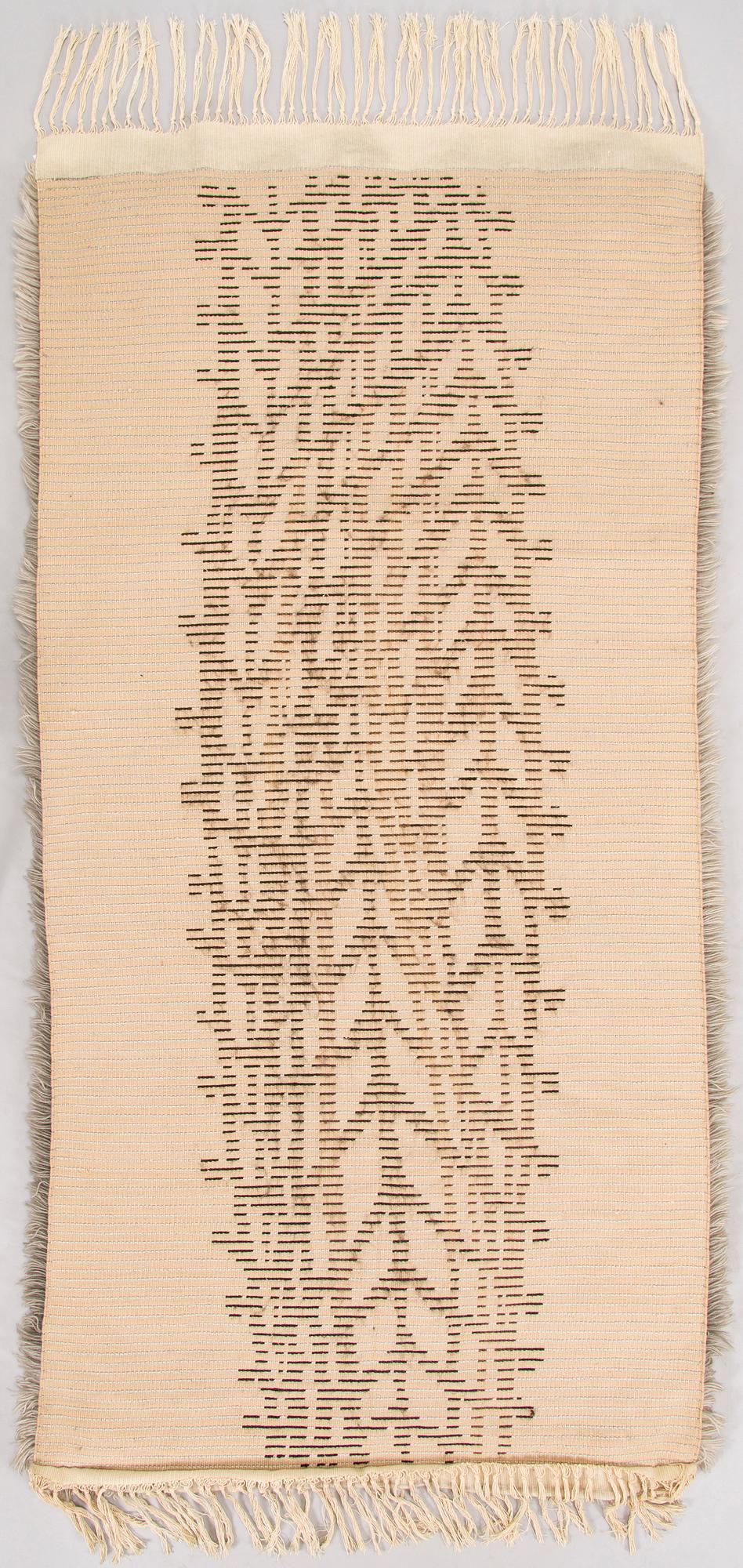 Eila-Annikki Vesimaa, ryijy, malli Suomen Käsityön Ystävät. Noin 200 x 100 cm.