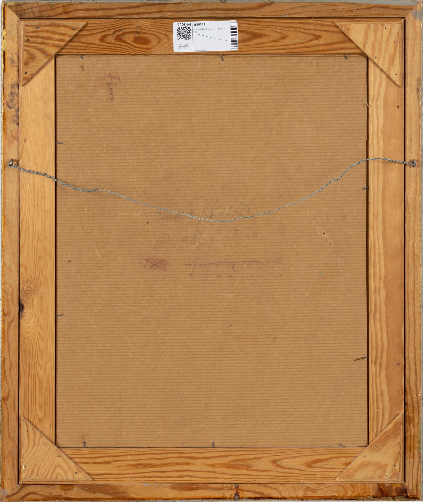 Edward Hald, duk "Självporträtt".