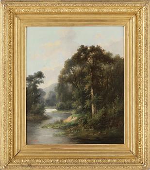 ADA STONE, olja på duk, 1800/1900-tal, signerad.