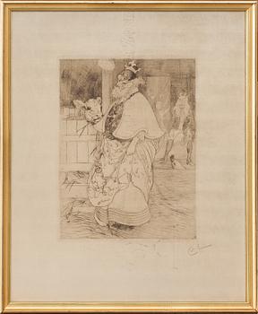 CARL LARSSON, etsning, monogramsignerad.