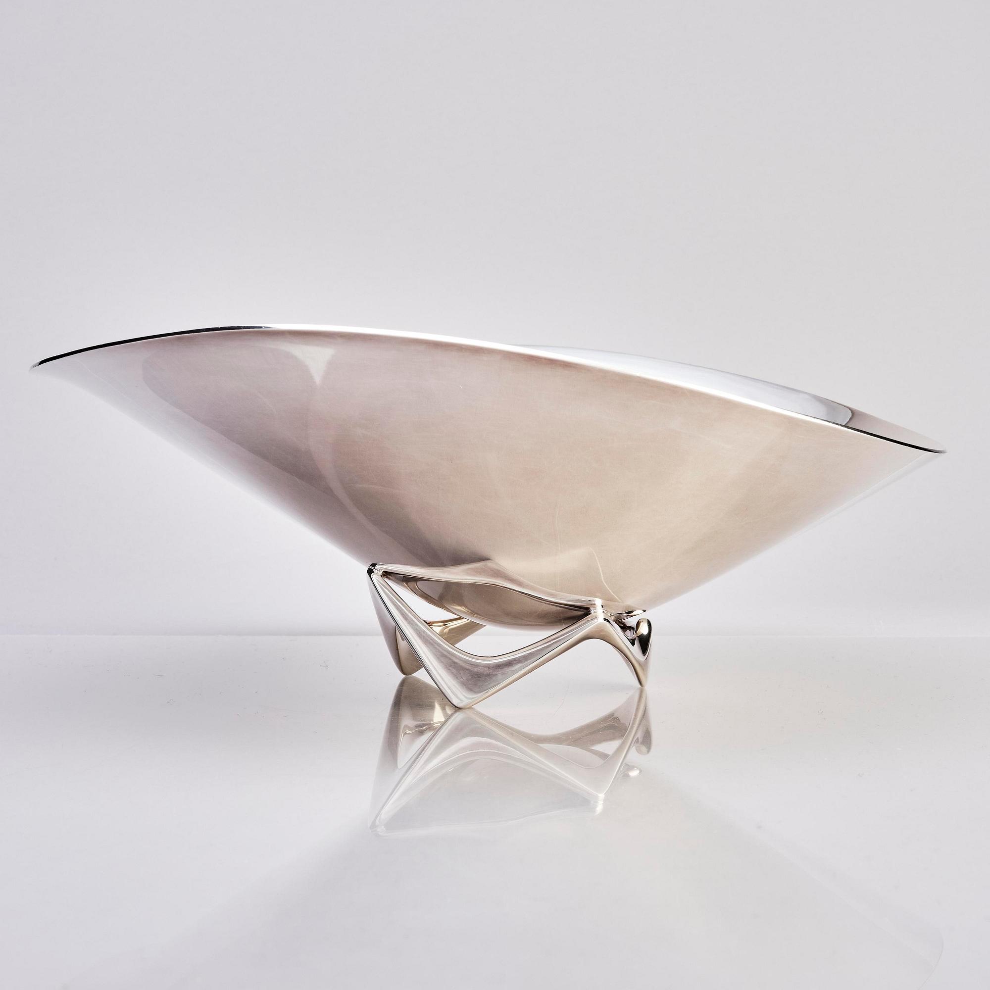 Georg Jensen, skål, sterling silver, modell 980A, "Wave", Henning Koppel, formgiven 1948, sekelskiftet 2000.