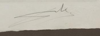 SALVADOR DALÍ, drypoint on Japan paper, signed and numbered.
