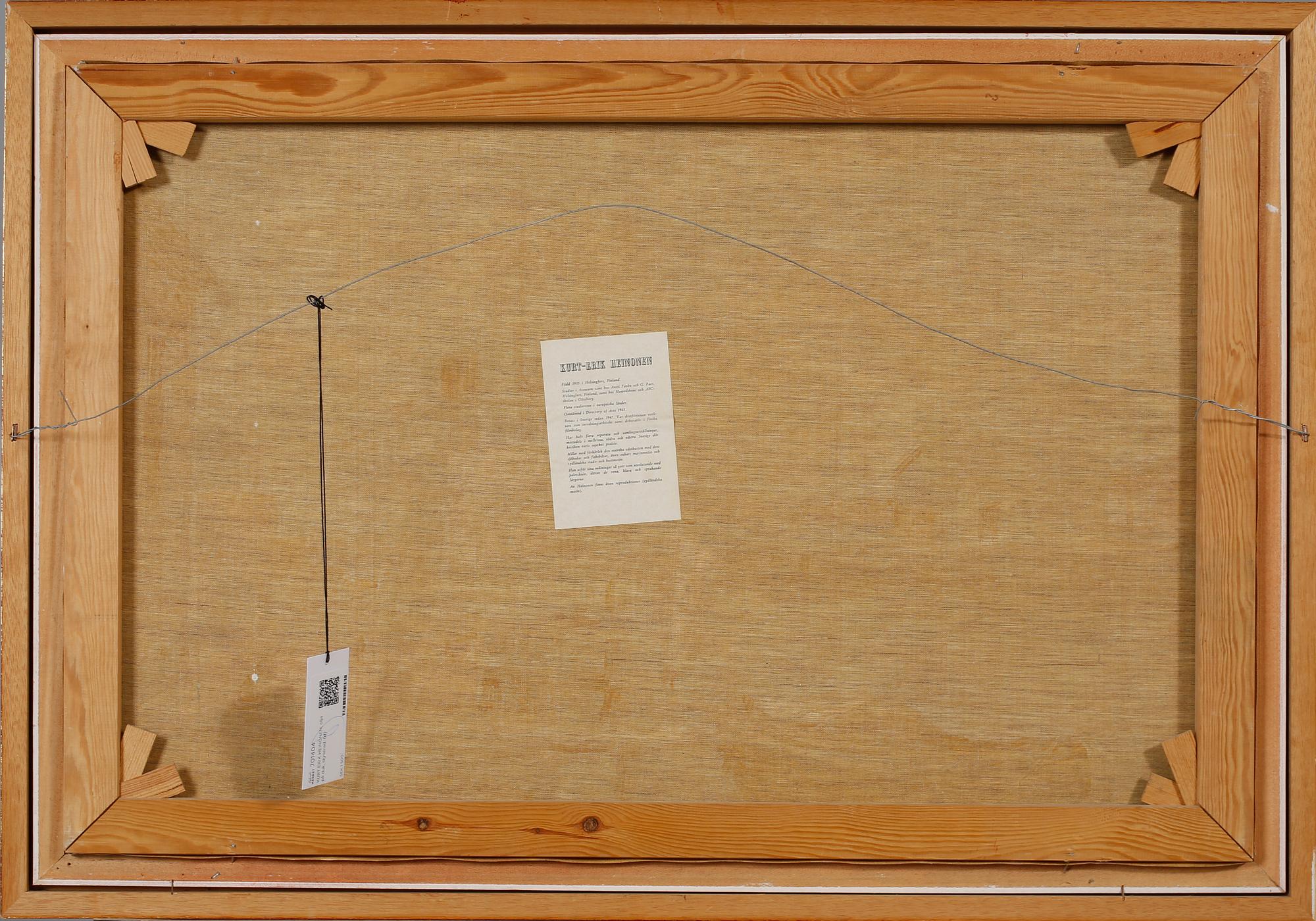 KURT ERIK HEINONEN, olja på duk, signerad och daterad 1959.