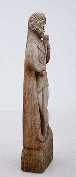 SKULPTUR, skuret trä, otydligt signerad, 1900-talets första hälft.