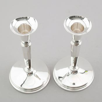 LJUSSTAKAR, 1 par, silver, Löfman, MGAB, Uppsala 1974.