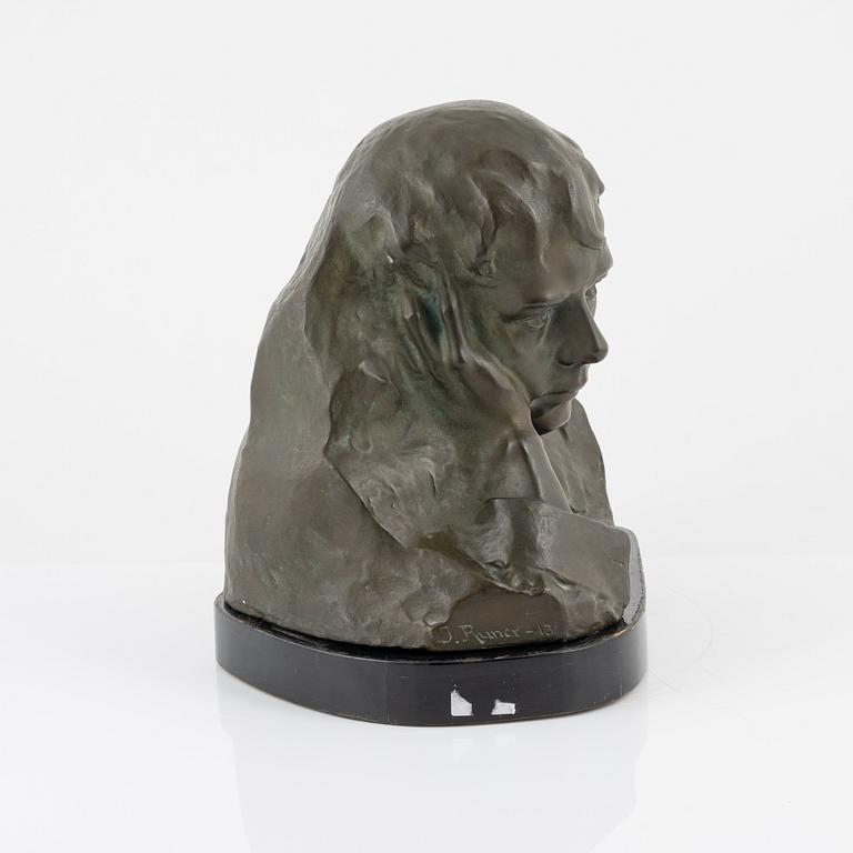 Johan Runer, skulptur, brons,  signerad och daterad -13.