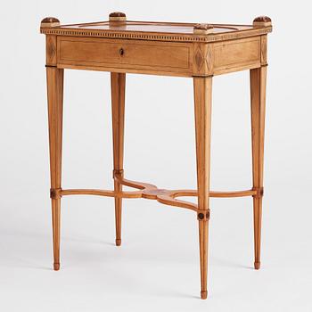 A late Gustavian mahogany table by F. Schalin (master in Stockholm 1797-1817).