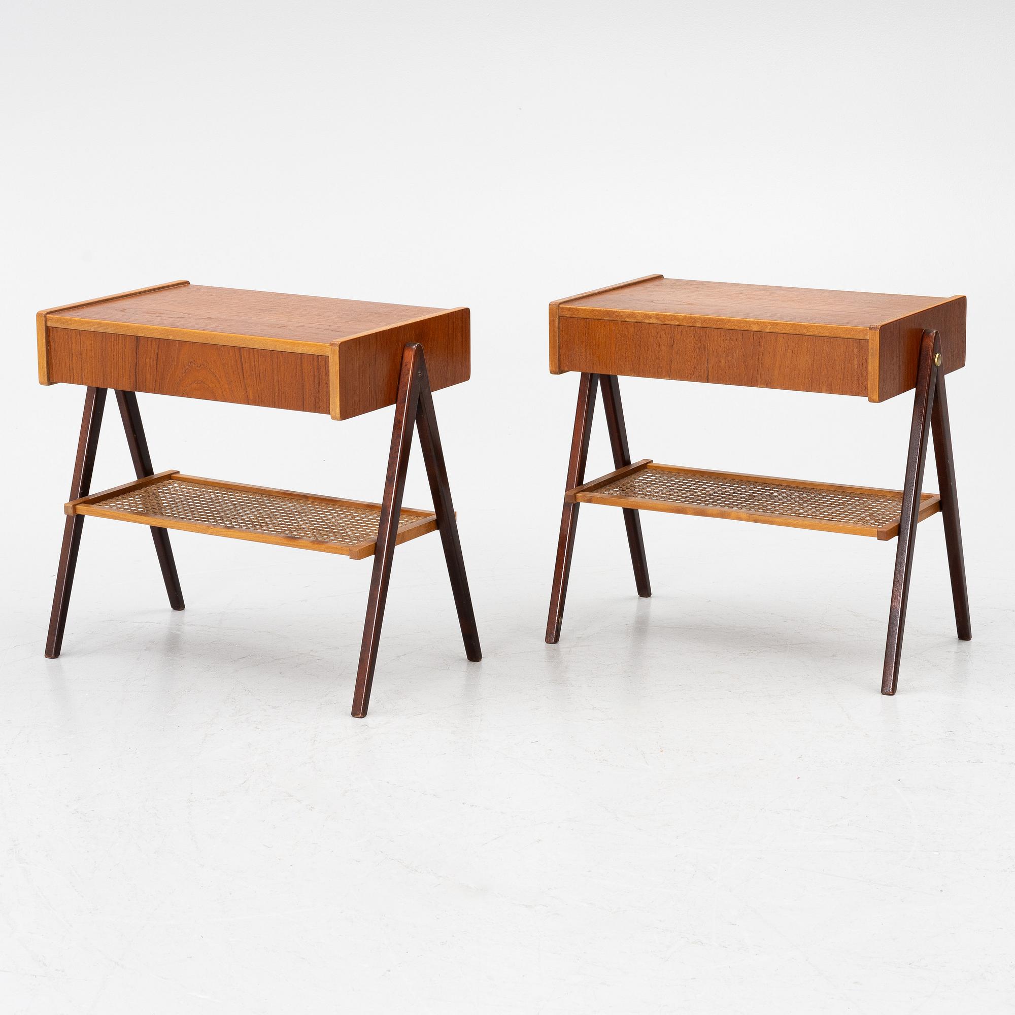 Pair of bedside tables, mid-20th century.
