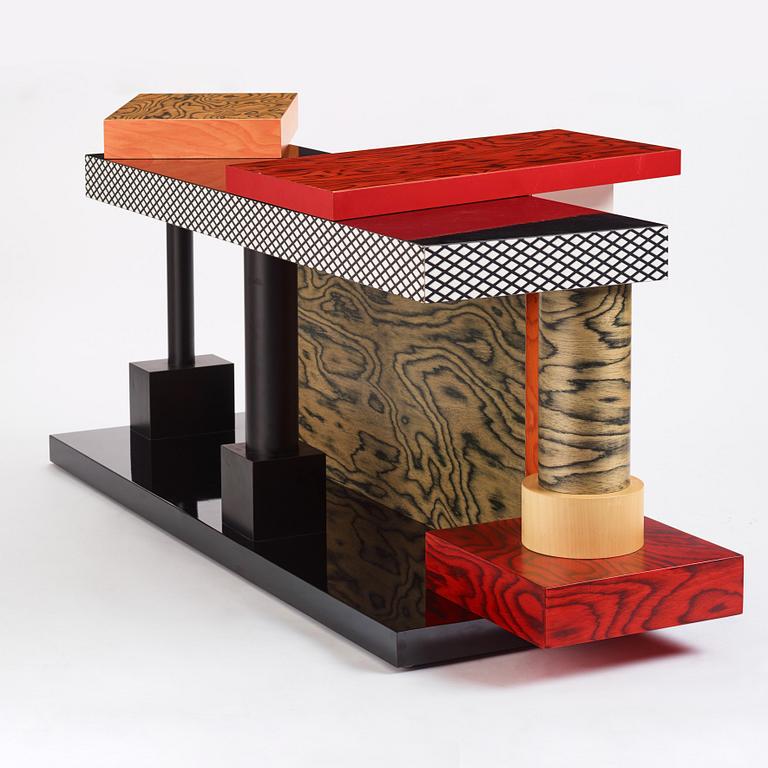 Ettore Sottsass, a "Tartar" console, Memphis, Italy, post 1985.