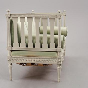 A Gustavian sofa, Stockholm, late 18th century.