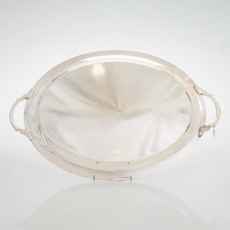 Tarjotin, hopeoitu, Englanti, 1900-luvun toinen puoli.