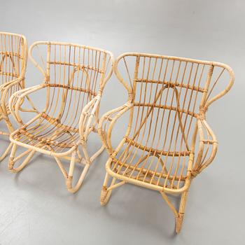 Garden group, 4 armchairs, table, second half of the 20th century.