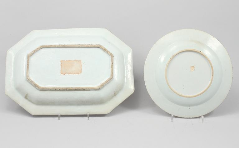 FAT och TALLRIK, porslin, Kina, 1700-tal.