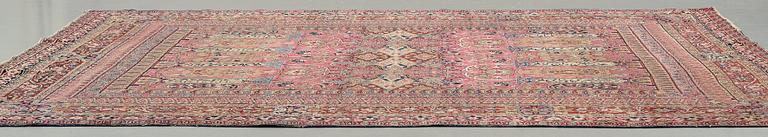 A CARPET, an antique Kerman Laver, ca 363 x 301 cm.