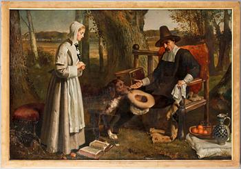 ELISABETH ARKWRIGHT, olja på duk, 1800-tal, sign.