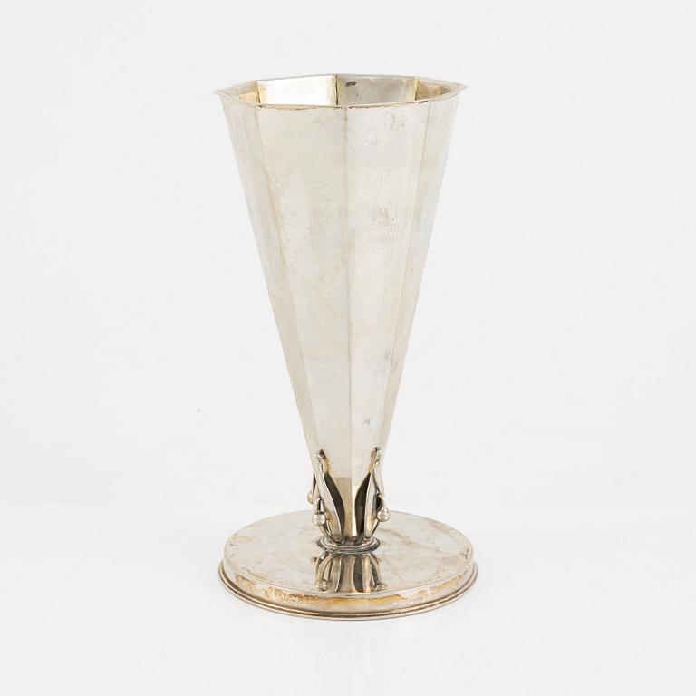 A Swedish silver vase, mark of CG Hallberg, Stockholm 1940.