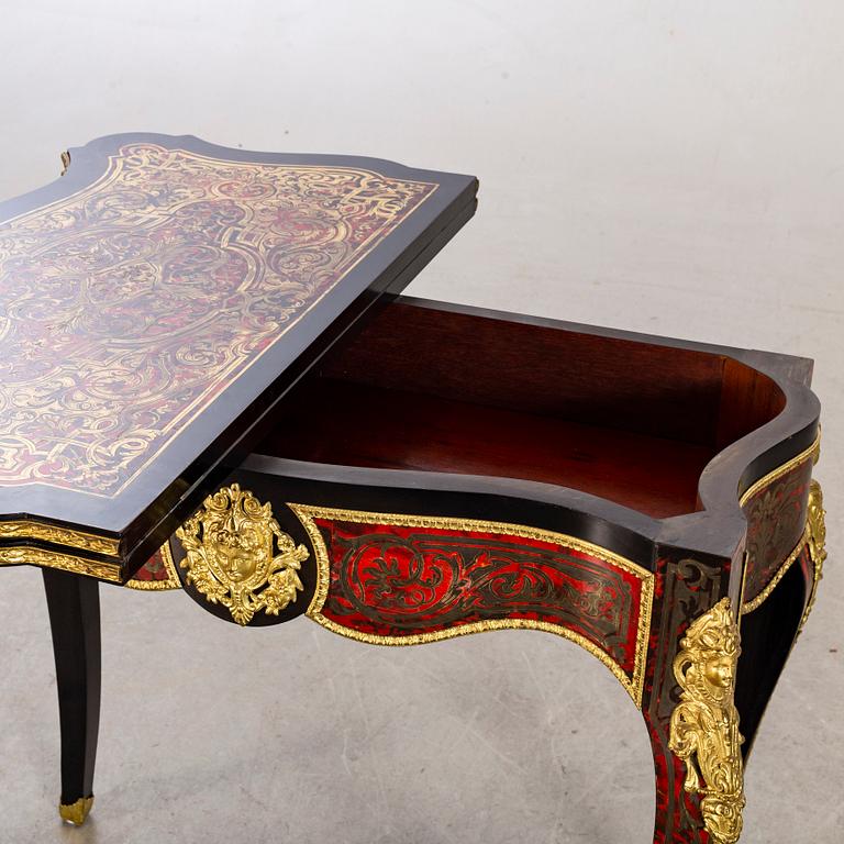 A late 20th century card table in Boulle-style.