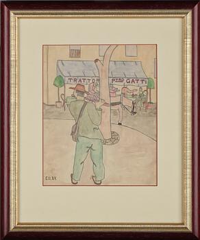 Erik Olson · ERIK OLSON, blandteknik, monogramsignerad och daterad -24.