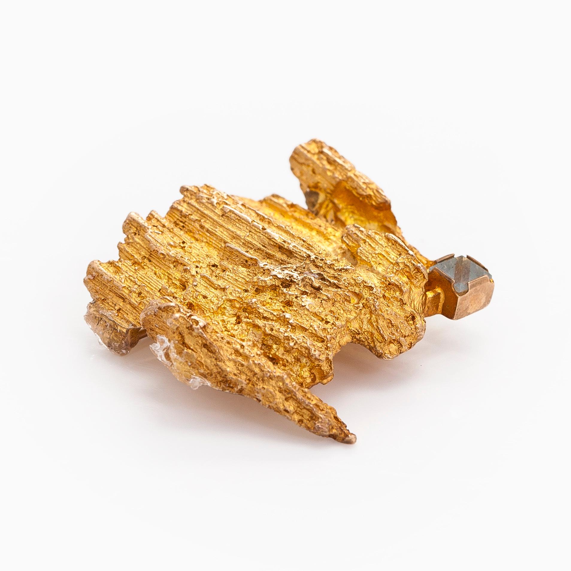 Björn Weckström, brosch, "Aquarius", 14K guld, akvamarin, Lapponia 1969.