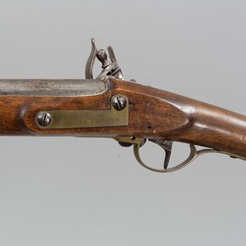 A Swedish flintlock gun, 1815 pattern.