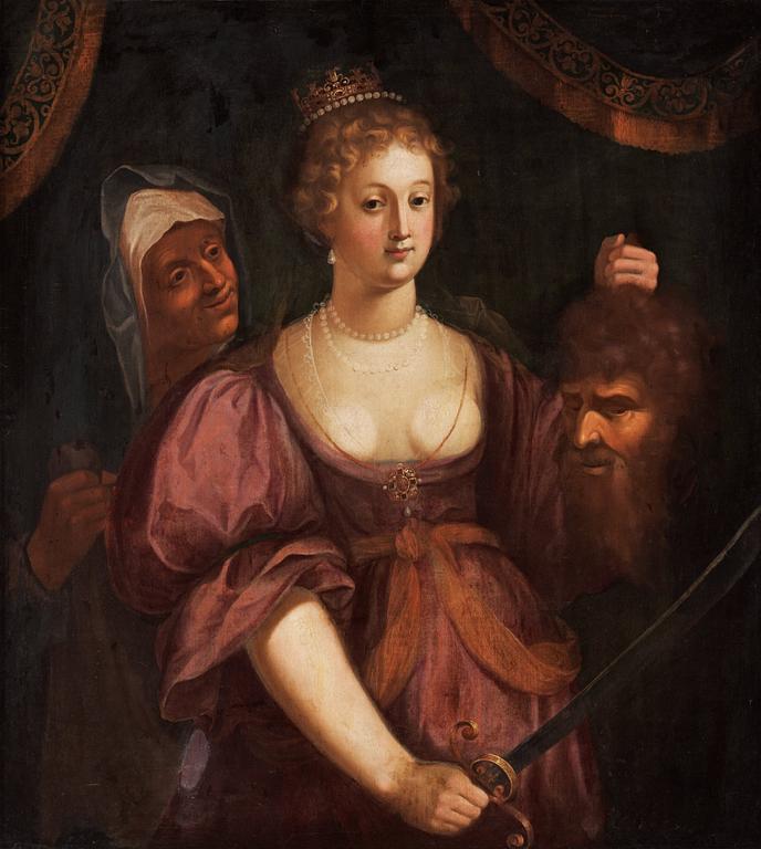 Flemish school 16th/17th Century, Judith with the head of Holofernes.