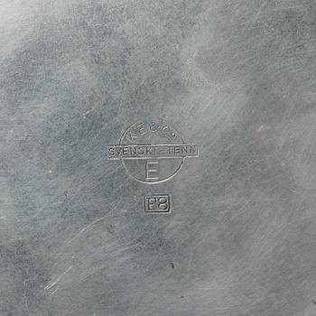 Ljusstakar, ett par, tenn, Knut Eriksson & Co, Eskilstuna, 1932.