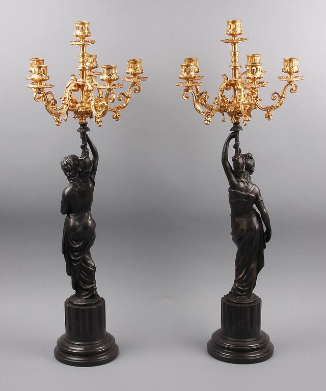 KANDELABRAR, ett par, nyrenässansstil. 1900/2000-tal.