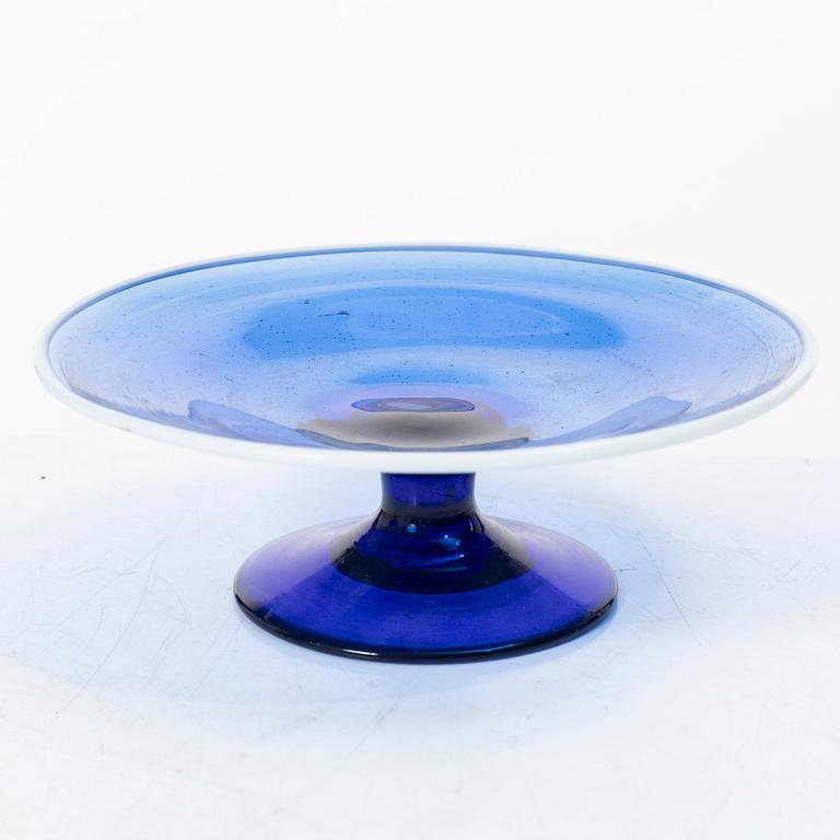 Four blue glass objects, Norway/ gothenburg's glasworks, early 19th century.