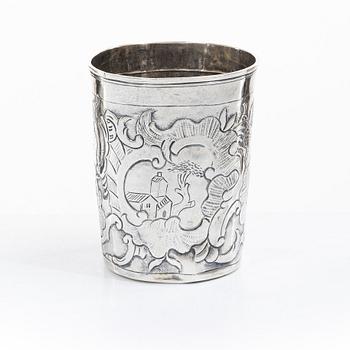 A Russian silver beaker, Moscow 1760s, unclear marks, probably Alexander Gillibrand (active 1753-1790).