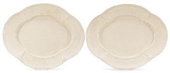 47. A pair of creamware tureen stands, circa 1800.
