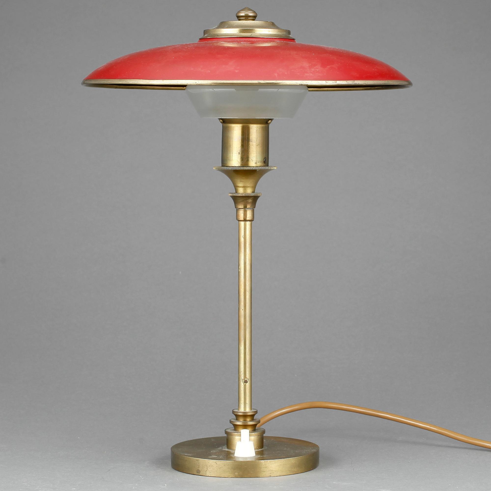 BORDSLAMPA, mässing, möjligen Tyskland 1930-tal.