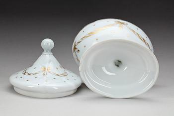 BONBONJÄR, glas, sengustaviansk, omkring 1800.