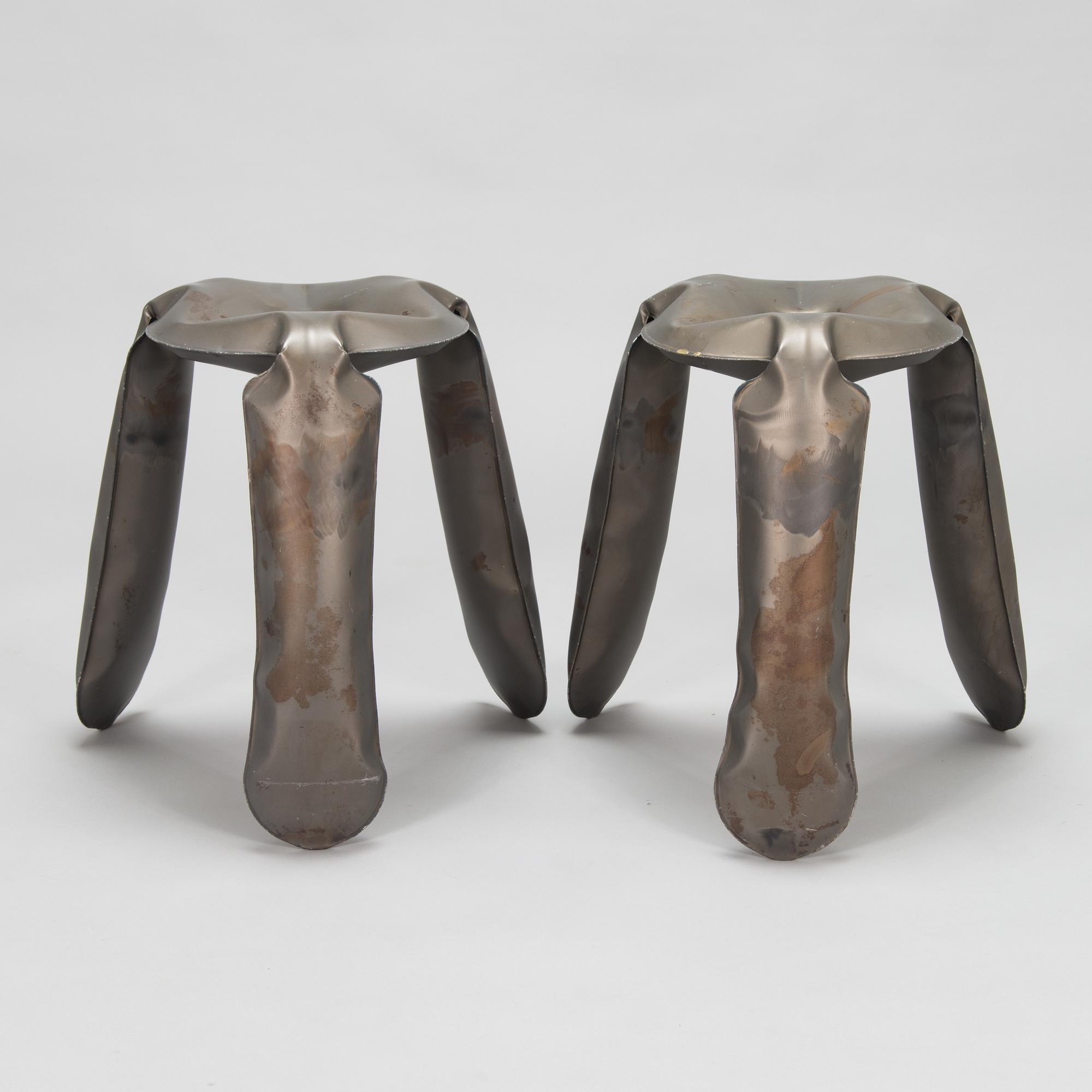 Oskar Zieta, a pair on 21st Century 'Plopp' stools for HAY Denmark.