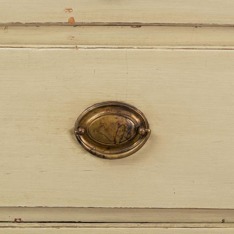 A painted pine Gustavian cabinet, circa 1800.