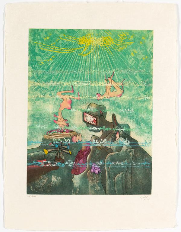 ROBERTO MATTA, 10 pieces of aquatint etchings named "Home' Mére", signed and numbered 71/100.