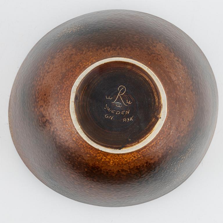 Gunnar Nylund, two stoneware bowls, Carl-Harry Stålhane, a stoneware vase, Rörstrand, Sweden.