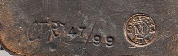 An signed and numbered bronze sculpture '23' by Carl Fredrik Reuterswärd.